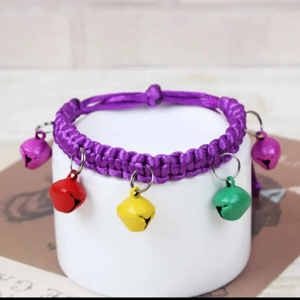 Purple Cat Collar with Bells